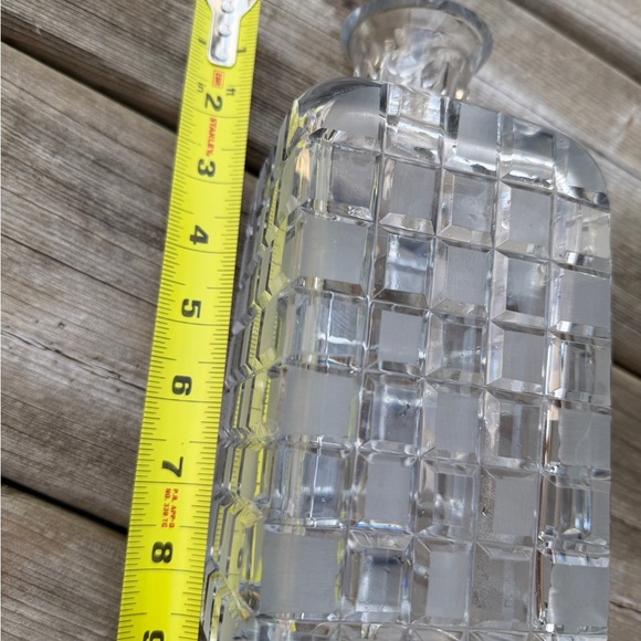 Vintage  Crystal Glass Decanter, square stop, heavy 4,5lbt - Picture 8 of 13